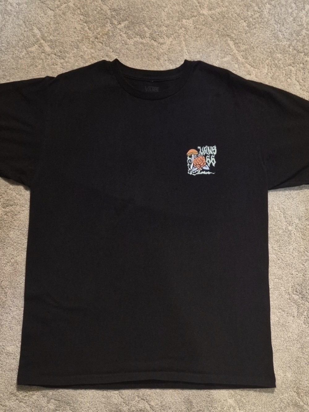 Vans Mens (Large)T-Shirt With Skull Print Front And Back